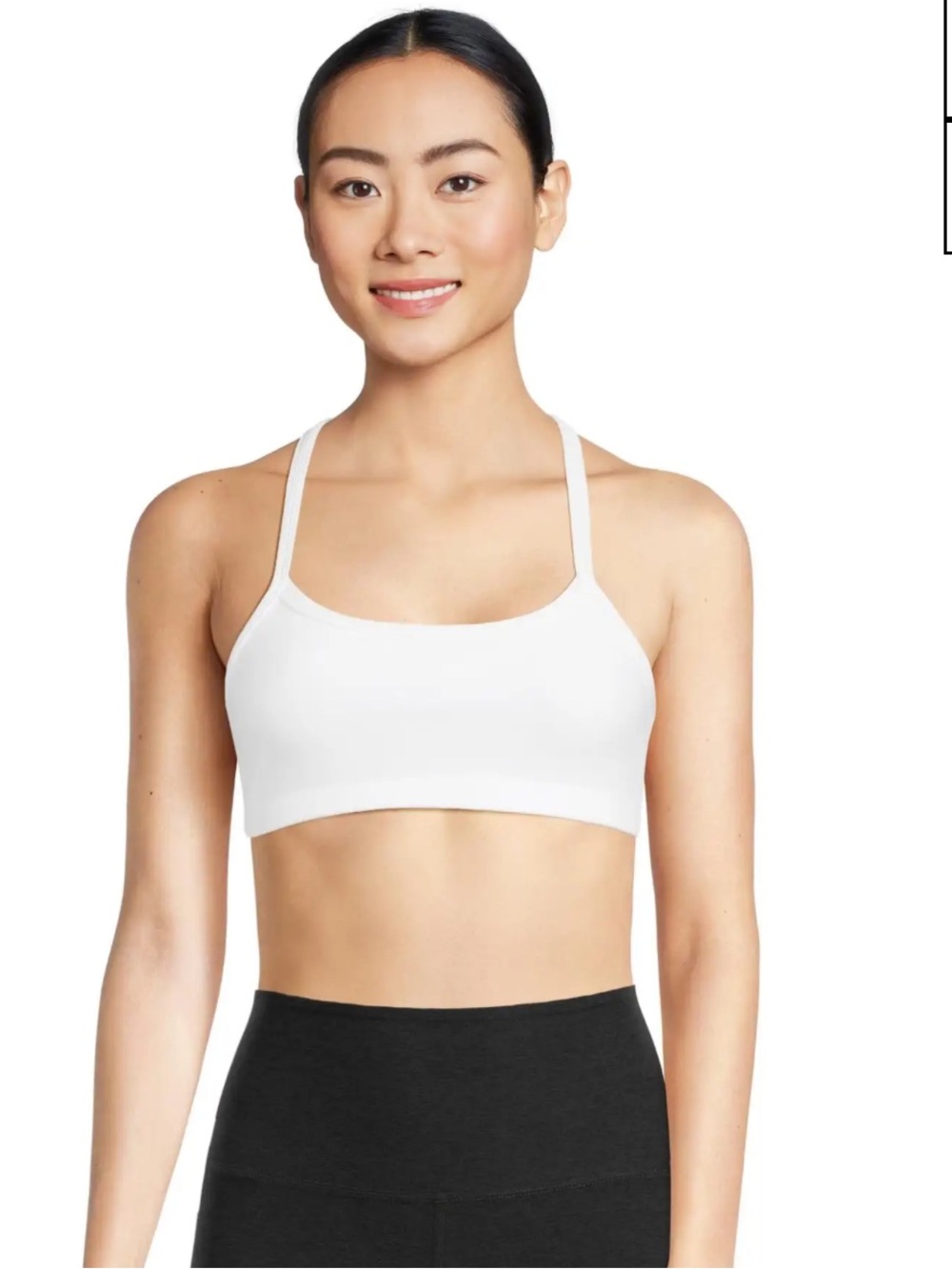 Beyond Yoga White Women's Bralette with Racerback - Comfort Stretch